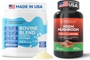 Bovine Colostrum & Collagen Powder for Gut Health, Immune Support, 头发生长与美容补充 + Reishi 蘑菇补充 与 Cordyceps