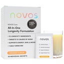 NOVOS 核心长寿混合,抗衰老补充,饮粉包 橙色Flavor - 皮肤支持,能源,木气,睡眠和认知支持 - 30 services