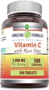 配有玫瑰 HIPS 的神奇 Vitamin C 补充 QQ 1000 Mg QQ 平板电脑 Non-GMO QQ Gluten Free QQ 在美国制造(500计)