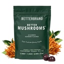 Betterbrand BetterMushrooms Nootropic Gummys - 支持更好的Gut健康,认知功能,有10个功能的Mushrooms的心灵清晰度 - 60 Gummys - Raspberry Flavor - Pack of 1