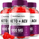 (3 pack) NutriZen Keto ACV Gummys - 高级公式 Nutri Zen Keto Plus ACV Gummys Apple Cider Vinegar Keto Nutrizen ACV Gummys 饮食补充评论 男子女性(180 Gummys)