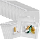 Zippered Pill Pouch Bags - 24 Pcs, 幻灯片锁清塑胶迷你袋, 对Pills Vitamins的BPA免费, 补充品, 药品, 珠宝, 工艺品, 小物品 - 自封, 可再使用, 旅行友好