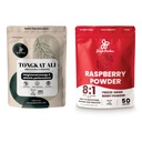 Junle Powers Premium 5oz Tongkat Ali & Street-Dreed 7oz Raspberry Bundle - Eurycoma Longifolia Powder 男子健康支持补充品 配对无甜红超食品提取供烧烤