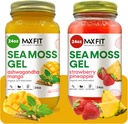 海母猪笼草(Bundle of 2 Jars 24oz) Ashwagandha Mango和草莓菠萝 野生金海母猪笼草(Moss Gel) 92 维生素和矿物 |纯Raw+非GMO | Vegan超级食品