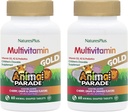 NaturesPlus Animal Parade Gold Children's Multivitamin - Assorted Cherry, Orange & Grape Flavors - 60 Chewable Tablets, Pack of 2 - Vegetarian, Gluten Free - 60 Total Servings