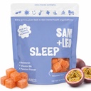 SAM+LEO 与梅拉托宁,Passion Flower & Vitamin B6 一起为孩子和青少年提供睡眠Gummys – Gentle Sleep Aid Gummys for Restful Sleepful Sleep Flee, Vegan & Gluten Free, Passion Fruitvor (60 cm) (英语).