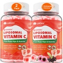 Liposomal 维生素C 1000mg 成年人和孩子的填充素9+,1660mg Blend w/Echinacea, 长老莓, D3, 锌, 铁, Bioflavoid, Astaxanthin, 天然有机化学维生素C, 无糖, 2Pack