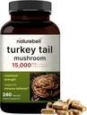 NatureBell Turkey Tail Mushroom Capsules 15 000 mg Per Service, 240 Counter QQ 25:1 果实体和菌丝提取器 – Imune & Brain Health Mushrooms 补编