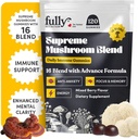 16 BlendMushroom Gummys - 成人蘑菇 Gummys - 与Chaga, Lions Mane, Reishi, Cordyceps for Focus & Clarity, 支持微剂量蘑菇 - 混合莓