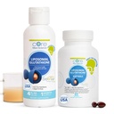 核心医疗科学 Liposomal Glutathione 软宝石和液体补充剂,用于能源、脑健康、皮肤和肝脏健康