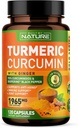 Turmeric Curcumin 1965mg 配有 Ginger & BioPerine Black Pepper 提取器 - 高吸收率 95% Curcuminoids 用于联合和抗氧化剂支持 - 非 GMO, Gluten-free, Vegan - 120 草药补充卡普尔