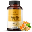 HERBAMMA Turmeric and Boswellia Capsules - 2100mg Boswellia Serrata & Turmeric Complex with Black Pepper Craft - Vegan, Non-GMO,95% Curcuminoids 抗氧化剂补充,100 Caps