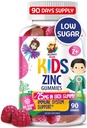 儿童用锌(Zinc Gummys for Kids) - 儿童免疫支持用锌(Chewable Zinc Gummy)补充剂 - 低糖 天然抗氧化剂 非GMO 维生素(Toddlers & Teens) 化学药剂 - 90 Gummys