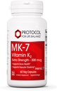 生活平衡议定书 MK-7 维生素 K2 300mcg - 额外力量 - VIT K 补充 - MK-7 维生素 K2 生活平衡 - 支持骨质健康和血管弹性 - 非GMO和Vegan - 60 Veg Capsules
