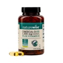 NatureWise Extra-Strength Omega 3 鱼油增产 - 每服1000毫克 - 600 EPA & 400 DHA and Vitamin E - 支持心脏和脑健康 - Lemon Flavor, GMO-Free - 60 Softgels [1-Month供应]