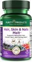 Purity Products Hair, Skin + Nails Melt 1000mcg B-12 + 2500mcg Biotin Energy Berry Melt - Delicious Berry Lemonade Flavor w/Super Fruits - B12 Methylcobalamin - 30 Melting Tablets
