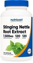 营养成本 Stinging Nettle 根提取7500mg等效,120 Capsules - 蔬菜友好型,非GMO型,无胶质