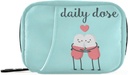 Naanle Cartoon Pills Heart Pill Box 7天案例 Bag 旅行组织者,配有Zipper Portable Weekly Contract 大小的维生素补充剂 Holder A Cartoon Red Blue 4.6×3.14×1.88英寸0.12公斤