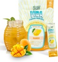 水解 + 豁免 电解 饮料 混合 – Mango Agua Fresca Flavor – 配有Wellmune的无糖粉 → Acerola,椰水和矿物 → 15 单工棒包装,天然火焰