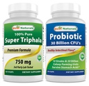 最佳自然剂 Triphala 750 mg & Probiotic 10 Strains & 30亿 CMU