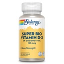 椰油中的SOLARAY 超级生物维生素D3 - D3 维生素5000 IU - 骨质健康和免疫支持补充剂 - 实验室验证,制作Wtihoot Soy,60天保障 - 120软胶,120服务