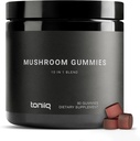 蘑菇口香糖 - 超高潜质 10:1 与狮子马恩,查加和雷希(英语:Lion's Mane, Chaga & Reishi)的提取法 - 强大的10 蘑菇混合剂 - 第三方实验室测试 - 90 Gummys