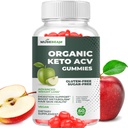 Keto ACV Gummys 高级体重损失 - Gluten & Sugar Free Belly Fat Burner Apple Vider Vinegar 女性男性饮食补贴(1 000MG)