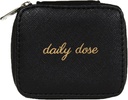 Miamica Zippered " Daily Dose " 药丸案,装有8天可移动塑料药品组织者,黑色,3.5“L×2.75”W×1.25“H – 保持你的维生素和药丸组织起来 – Contract and Sleek Pill Box
