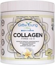 生长年轻健身Collagen蛋白 - 香草,促进皮肤,骨骼,关节,体重损失,无糖(12.41 oz)(1包,20种服务)