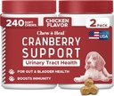 狗类UTI治疗 Cranberry 补充狗类,240 软菜 - 天然尿道感染支持与健康刀具控制 - Echinacea和维生素C制造(2包120)