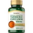Piping Rock Turmeric Curcumin with Black Pepper 500 mg → 120 Capsules → 标准化草药补充 → 非GMO, Gluten Free