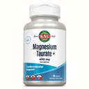 KAL Magnesium Taurate 400mg Plus Ecentzyme Vitamin B6, Chelated Magnesium 补充品,健康肌肉功能,神经和心脏健康支持,Gluten Free, Vegan, 60-日保障,45 Servi,90 片