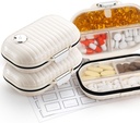 [2 Pack] Zannaki Pill Case 便携式小周游 Pill 组织者,Purse的可爱尿液药盒持有者,维生素的每日小袋药剂容器,鱼油,补编
