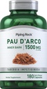 Pipping Rock PAU D'Arco Capsules → 1500 mg → 180 Pills → Inner Bark → Herb 摘录 补充 → Non-GMO, Gluten Free