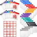 35+2 Pcs Pill Pouch 袋装Zippered Pill Pouch 套装有2张标签,7张彩色 Pill Pouch 用于药品 旅行 重用小塑料药袋 旅行/家用每日