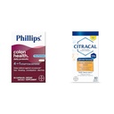 Phillips的Colon健康日报 Probiotic Capsules, 4-in-1 Symptom Defense & Citracal 缓慢释放 1200, 1200 mg Calcium Citrate 和碳酸钙混合剂