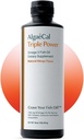 ALGAECAL 三聚动力 1200mg EPA & DHA Omega 3 鱼油补充品,支持脑,心,皮肤和骨头,液体乳香芒果味,Burp-Less,无糖,美国制造