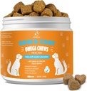 Skin and Coat Chews for Dogs - Itchy Skins Dog Supplement Support Hot Spots Comfort and Shedding Allergy Joint Health with Omega 3 Fish Oil, EPA & DHA Fatty Acids, Bacon Flavor 100 Count Softs Treats
