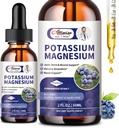 2 Pack Potassium Magnesium 补充液体 - 高吸附性 COL COL 复合镁和钾加钙,维生素D3, 腿板和骨能和免疫支持锌 - 4 Fl oz