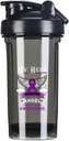 我的英雄是现在我的天使 Pancreatic Cancer 18 Ounce Shaker 瓶装饮料 混合液 防渗漏 前置工作 蛋白质 摇控食品 摇控食品 瓶装500ML/18 Oz Black