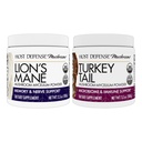 Host Defense Bundle with Lion's Mane Powder,3.5 oz & Turkey Tail Mushrom Powder,3.5 oz - 支持脑健康,记忆和焦点 - 支持消化和免疫健康*
