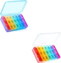 Asprink Pil Box 3 Times a Day,每周药丸组织者 3 Times a Day - Daily Pill Box 7 Day Medicine Organization,(蓝白)