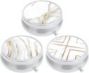 3 Pack Pill Box, Purse & Pocket小药箱,Cute Travel Medicine 组织者,便携式药品容器持有者持有维生素,药物,鱼油和补充品,白色大理石