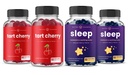 NutraChamps Tart Cherry (2 Pack) & Sleep Gummys (2 Pack) Bundlle 用于睡眠和肌肉支持