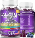 镁锌钙补充剂 Gummys Sugar for Men Calcium Gummys 补充剂 Bone 和 Immune 在美国制造 60 个蓝莓火焰