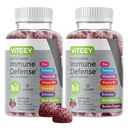 Viteey Multivitamin Gummys 8 in 1 Immune 支持补充品 Probiotics - 成人和青少年的Immune助推剂 - 蔬菜, Gelatin Free, GMO Free - Chewwable Berry Flavored Pectin Immune Defense