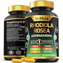 Rhodiola Rosea 补编 - 8in1 配方 - 与 Ashwagandha, Turmeric, Berberine, Maca, Chamomile, 绿茶, 和 Black Pepper - 营养丰富 - 150 Vegan Capsules 结合