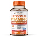 健康 Liposomal 维生素C C Capsules (200 Pills 1500mg 缓冲剂) 高吸附剂,Imune System & Colagen 助推剂,高剂量脂肪溶液豁免支持 Ascorbic 酸,天然维冈