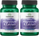 Swanson Albion Chelated Magnesium & Calcium 2:1 90 Veg Capsules (2 Pack) (中文(简体) ).