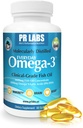 PR实验室 - 每日Omega-3临床水平的鱼油补充剂 男性 - 促进心脏,脑,免疫和联合支持 - 可持续来源和分子分裂 - 1800mg EPA和DHA - 1包